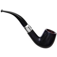 Savinelli 130th Anniversary Black Smooth Bent Billiard (9mm)