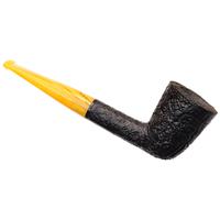 BriarWorks Classic Dark Sandblasted with Amber Stem (C61)