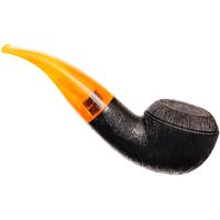 BriarWorks Classic Dark Rusticated with Amber Stem (C111)