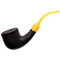 BriarWorks Classic Dark Rusticated with Amber Stem (C131)