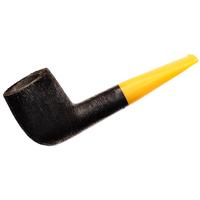 BriarWorks Classic Dark Rusticated with Amber Stem (C22)