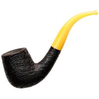 BriarWorks Classic Dark Sandblasted with Amber Stem (C12)