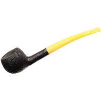 BriarWorks Classic Dark Rusticated with Amber Stem (C121)