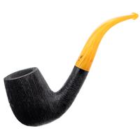 BriarWorks Classic Dark Rusticated with Amber Stem (C12)