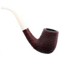 BriarWorks Classic Brown Sandblasted with White Stem (C12)