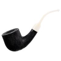 BriarWorks Classic Dark Rusticated with White Stem (C131)