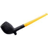 BriarWorks Classic Dark Rusticated with Amber Stem (C141L)