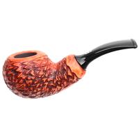 Chacom Brown Rusticated Bent Apple Reverse Calabash