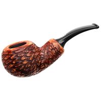 Chacom Brown Rusticated Bent Apple Reverse Calabash