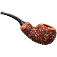 Chacom Brown Rusticated Bent Apple Reverse Calabash