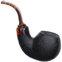 Moonshine Pipe Co Midnight Sandblasted Cannonball with Tortoise Stem
