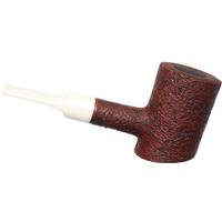 Moonshine Pipe Co Leather Sandblasted Patriot with White Stem
