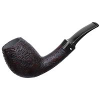 Moonshine Pipe Co Leather Sandblasted Bent Egg with Black Stem