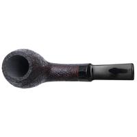 Moonshine Pipe Co Leather Sandblasted Bent Egg with Black Stem