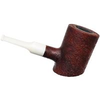 Moonshine Pipe Co Leather Sandblasted Stoker with White Stem