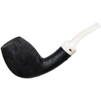 Moonshine Pipe Co Wire Rusticated Bent Egg with White Stem
