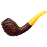 Moonshine Leather Sandblasted Bent Egg with Amber Stem