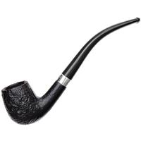 Peterson Junior Sandblasted Silver Mounted Bent Billiard Fishtail