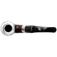 Peterson House Pipe Sandblasted Silver Cap Bent P-Lip