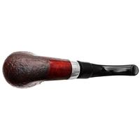 Peterson House Pipe Sandblasted Silver Cap Bent P-Lip