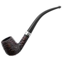 Peterson Junior Rusticated Nickel Mounted Bent Billiard Fishtail