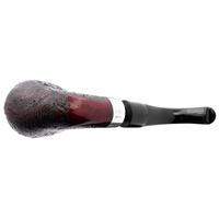 Peterson House Pipe Sandblasted Silver Cap Bent P-Lip
