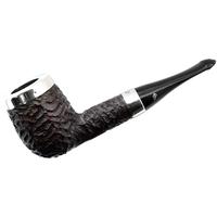 Peterson House Pipe Rusticated Silver Cap Bent P-Lip (9mm)
