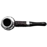 Peterson House Pipe Rusticated Silver Cap Bent P-Lip (9mm)