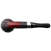 Peterson House Pipe Rusticated Silver Cap Bent P-Lip (9mm)