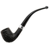 Peterson Junior Sandblasted Silver Mounted Bent Billiard Fishtail