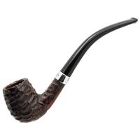 Peterson Junior Rusticated Nickel Mounted Bent Billiard Fishtail