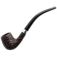 Peterson Junior Rusticated Nickel Mounted Bent Billiard Fishtail