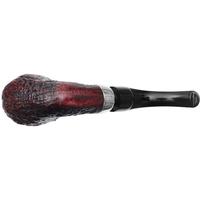 Peterson House Pipe Sandblasted Silver Cap Bent P-Lip (9mm)
