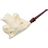 AKB Meerschaum Carved Pride of Lions Around Tree (Cevher) (with Case)