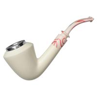 AKB Meerschaum Smooth Bent Dublin with Silver (Tekin) (with Case)