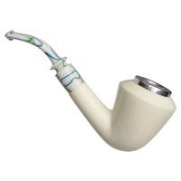 AKB Meerschaum Smooth Bent Dublin with Silver (Tekin) (with Case)