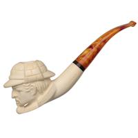 AKB Meerschaum Carved Sherlock Holmes & Watson Two Pipe Set (S. Cosgun) (with Case)