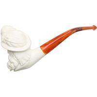 AKB Meerschaum Carved Man in Hat (with Case)