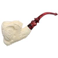AKB Meerschaum Carved Dragon Claw Holding Vase (H. Ege) (with Case)