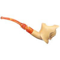 AKB Meerschaum Carved Hooded Skull (with Case)