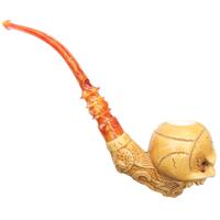 AKB Meerschaum Carved Skull (Altay) (with Case)