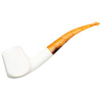 AKB Meerschaum Rusticated Paneled Bent Apple (with Case)