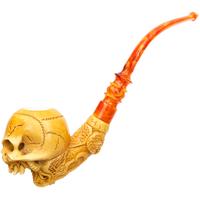 AKB Meerschaum Carved Skull (Altay) (with Case)