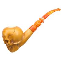 AKB Meerschaum Carved Skull (Kenan) (with Case)