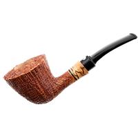 Claudio Cavicchi Brown Sandblasted Bent Dublin with Spalted Beechwood