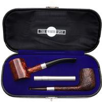 Dunhill The White Spot Two Pipe Set Amber Root (5120) (2016) and Cumberland (4109) (2018) (with Ventage Case and Tamper)