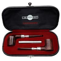 Dunhill Two Pipe Set Chestnut/Cumberland with Silver Spigot (with Tamper and Ventage Case)
