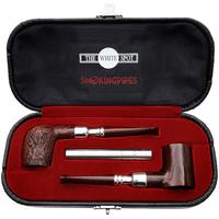 Dunhill Two Pipe Set Cumberland/Chestnut with Silver Spigot (with Tamper and Ventage Case)