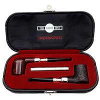 Dunhill Two Pipe Set Bruyere/Shell Briar with Silver Spigot (with Tamper and Ventage Case)