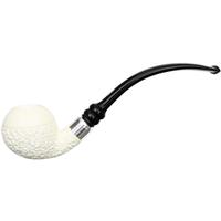 IMP Meerschaum Partially Rusticated Churchwarden with Silver (with Case)